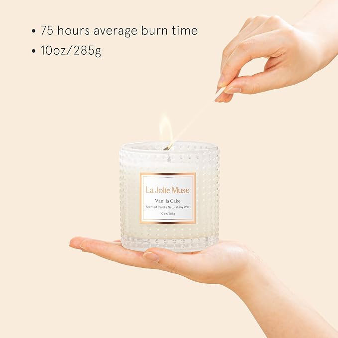 LA JOLIE MUSE Vanilla Cake Scented Candles, Vanilla Candles - Image 4