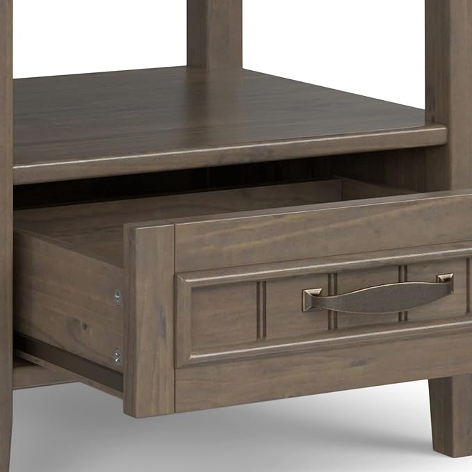 SIMPLIHOME Lev SOLID WOOD 20 Inch Wide Rectangle Transitional End Table - Image 9