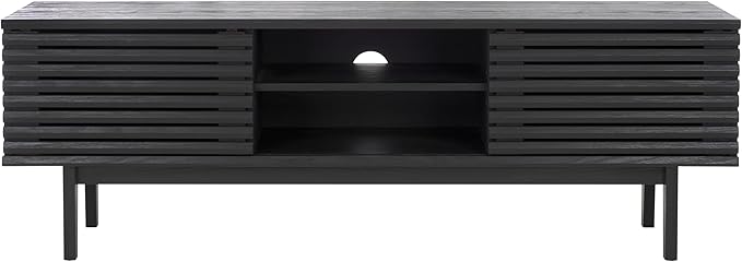 SAFAVIEH Aricia TV Stand for up to 65" Flatscreen – Black, 2 Sliding Doors - Image 8