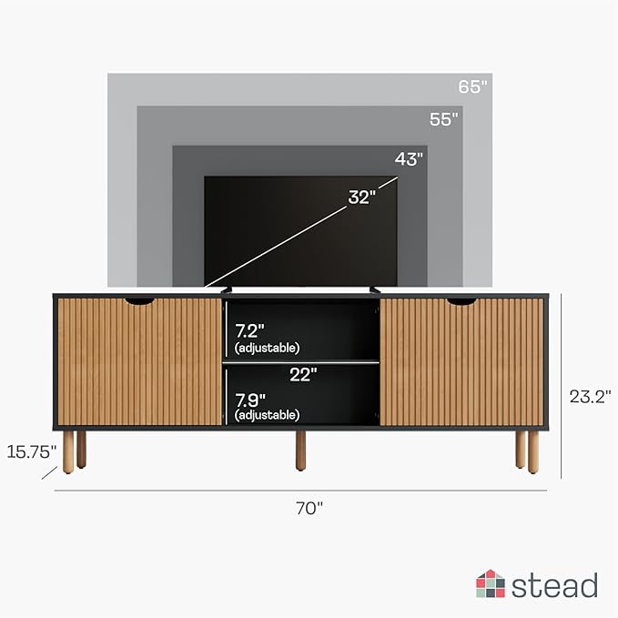 Modern Fluted TV Stand & Media Console - Image 4