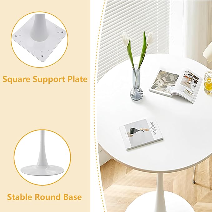 Round White Dining Table, 31.5" Tulip Table, Round Dining Table - Image 6