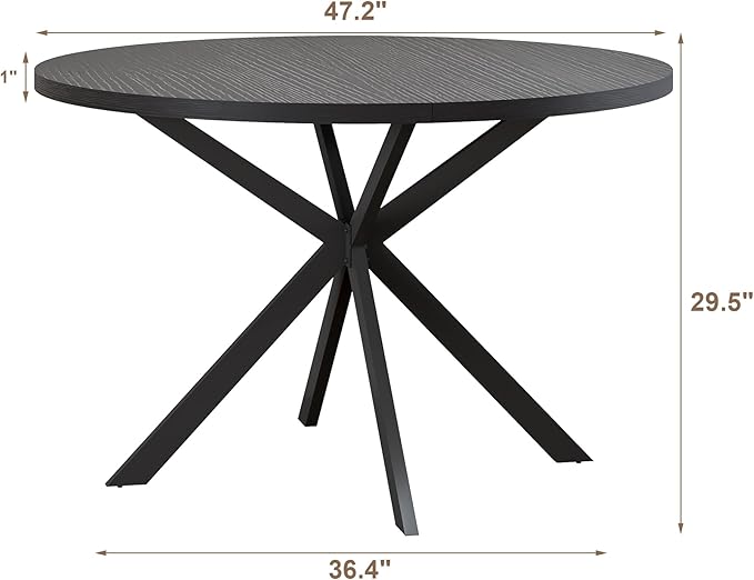ChooChoo 47.2 Inch Round Dining Table - Image 2