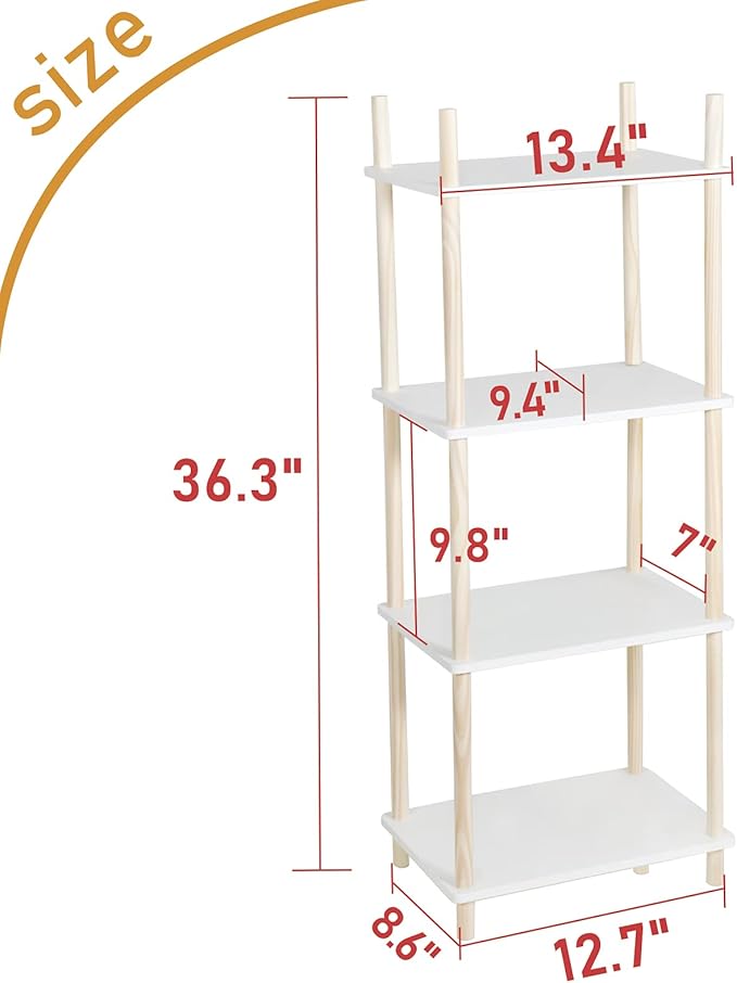 LITA Modern Wood Side Table, Accent End Table Plant Night Stand - Image 3