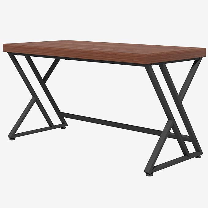 LVB Wood Computer Desk, Rustic Executive Home Office Desk - Image 9