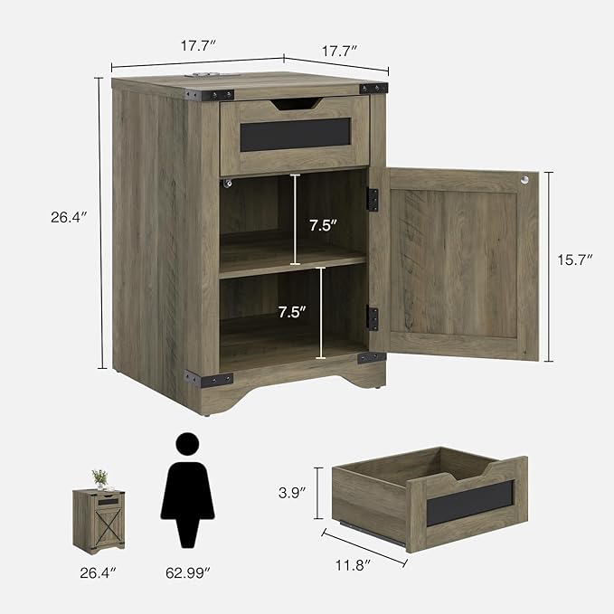 Farmhouse End Table Set of 2 - Image 2