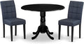 East West Furniture DLAS3-BLK-09 3 Piece Dining Table Set consists A Wood Table by EastWestFurniture