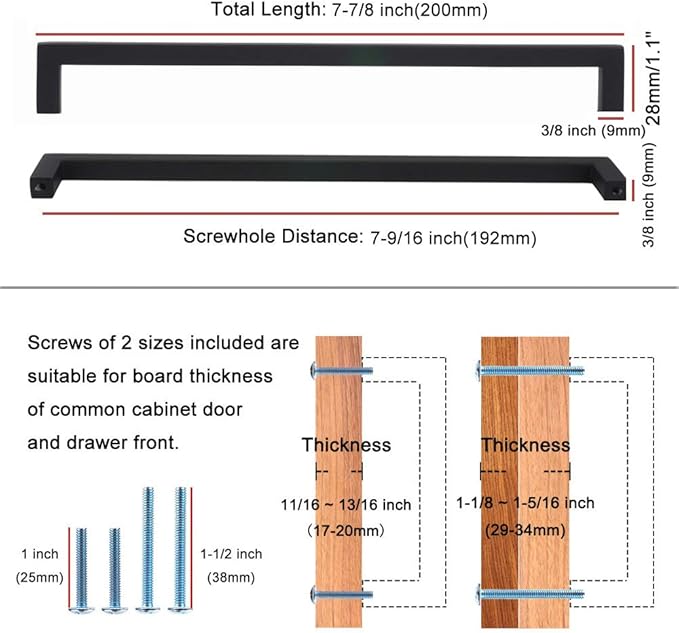 KOOFIZO Solid Square Bar Cabinet Handle - Image 2