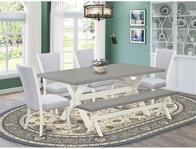 East West Furniture X097VE005-6 6 Piece Dining Room Table Set Contains a - Image 2