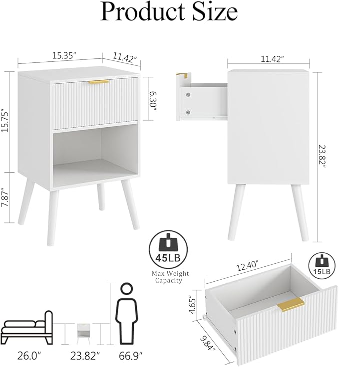 Nightstand, Small Side Table, Bedside Table - Image 2