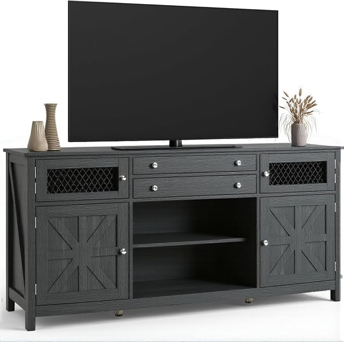 YITAHOME Farmhouse TV Stand for TVs up to 65", Rustic TV Media Console for by YITAHOME