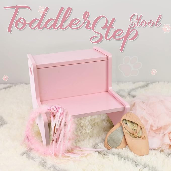 WOOD CITY Wooden Toddler Step Stool - Image 2