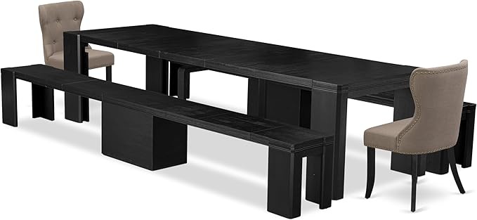 X02SI-206-48 - 5-pc Modern Dining Room Table Set a Rectangular Kitchen Table - Image 2