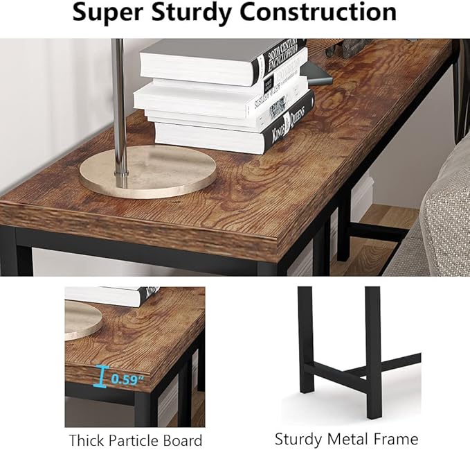 Tribesigns 70.9 inch Extra Long Console Table Behind Couch, Easy Assembly Sofa - Image 8
