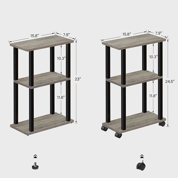 TUTOTAK Small Side Table, Narrow End Table, Bedside Table, Couch Side Table - Image 3