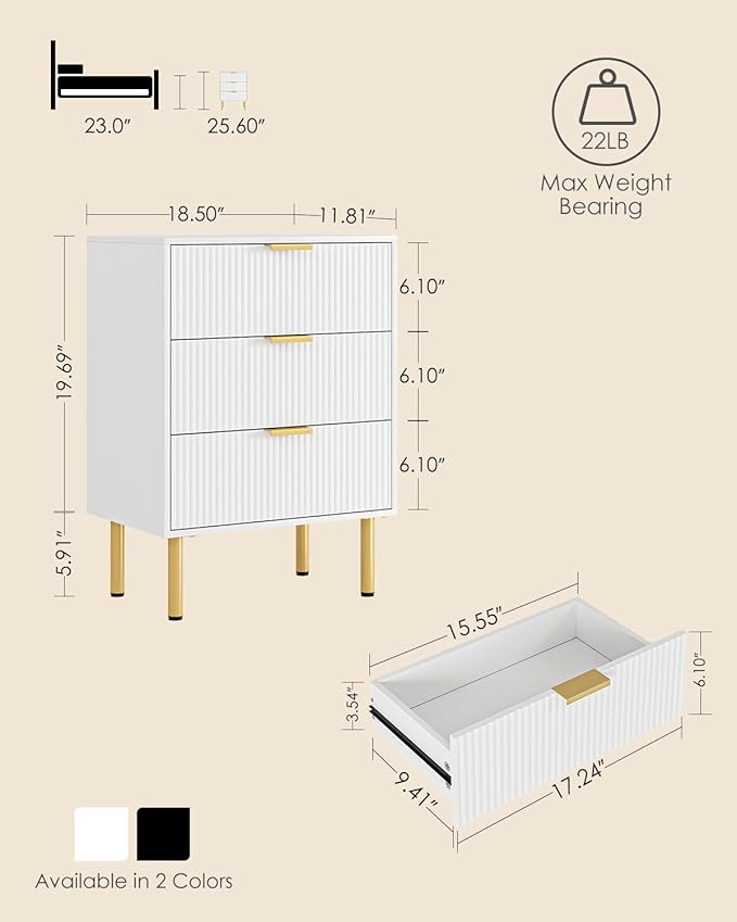 Night Stand, Tall Bedside Table - Image 2