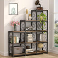 Tribesigns 12 Shelves Bookshelf, Industrial Ladder Corner Bookshelf 9 Cubes by Tribesigns