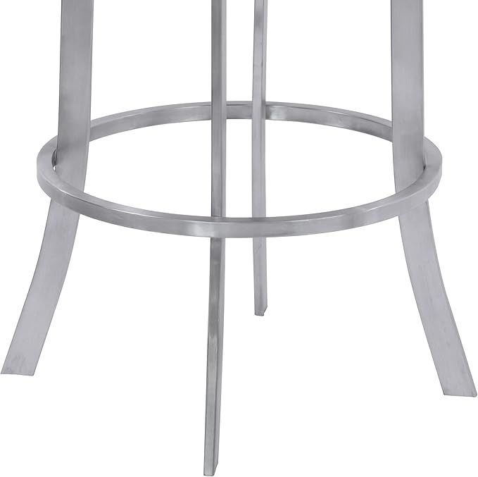 Armen Living Prinz 30" Bar Height Swivel Barstool in Grey Faux Leather and - Image 8