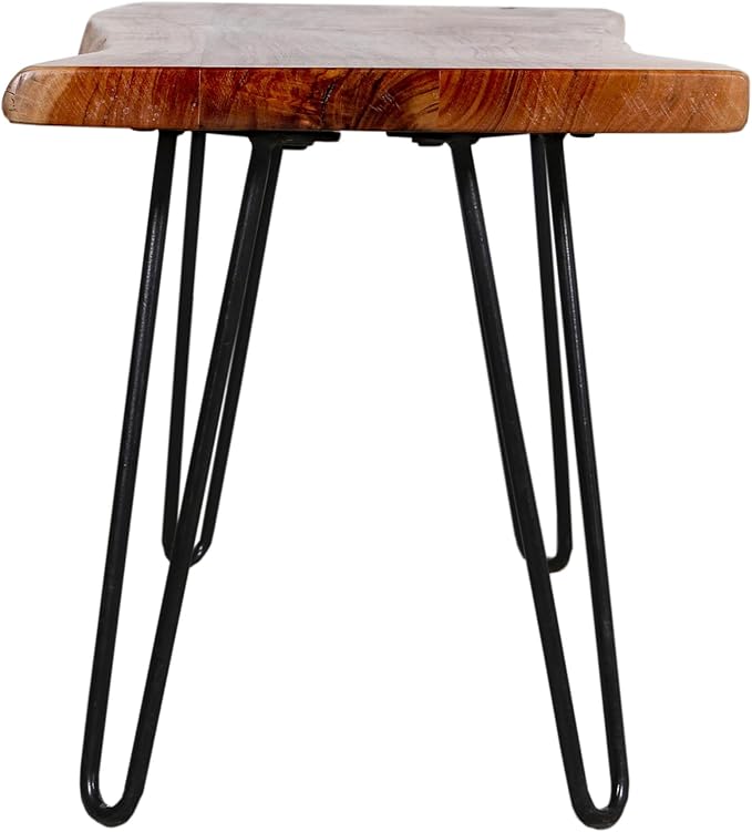 Alaterre Furniture 36-Inch Live Edge Wood Bench – Natural Acacia Wood Top - Image 9