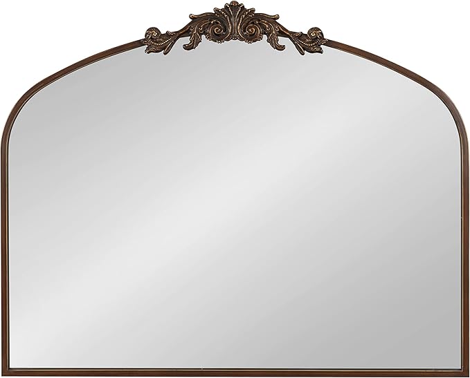 Kate and Laurel Arendahl Ornate Traditional Arched Mirror; 36 x 29; Bronze; - Image 2