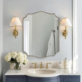 28x36 Inch Gold Scalloped Mirror, Bathroom Vanity Mirror by Mirrorartmirror