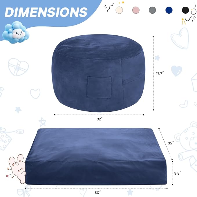 Kids Bean Bag Chair Bed - Image 3