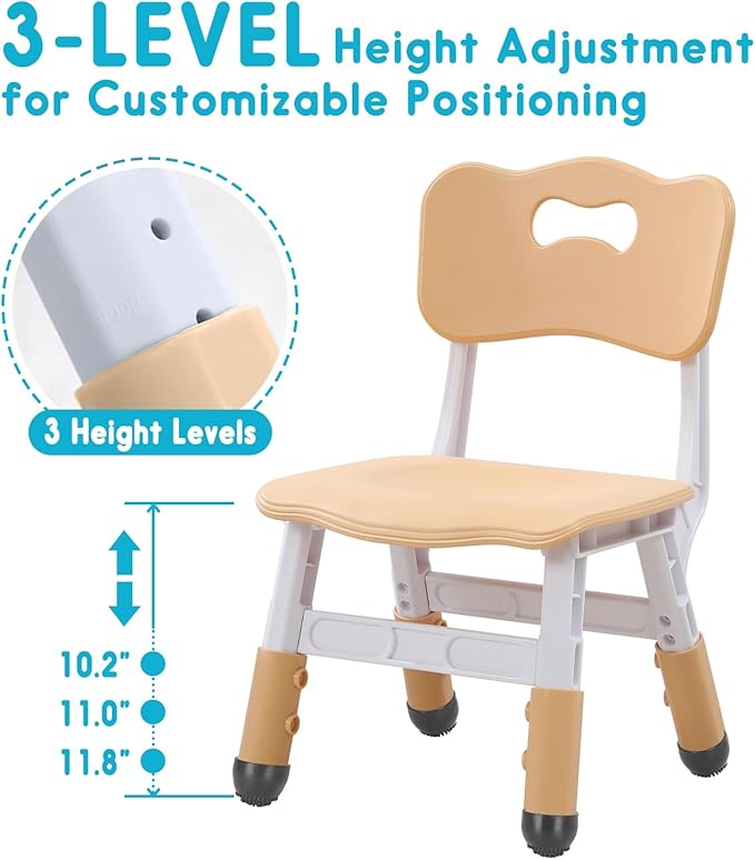 Kids Height Adjustable Toddler Chair Max Load 220LBS Plastic Indoor Outdoor - Image 6