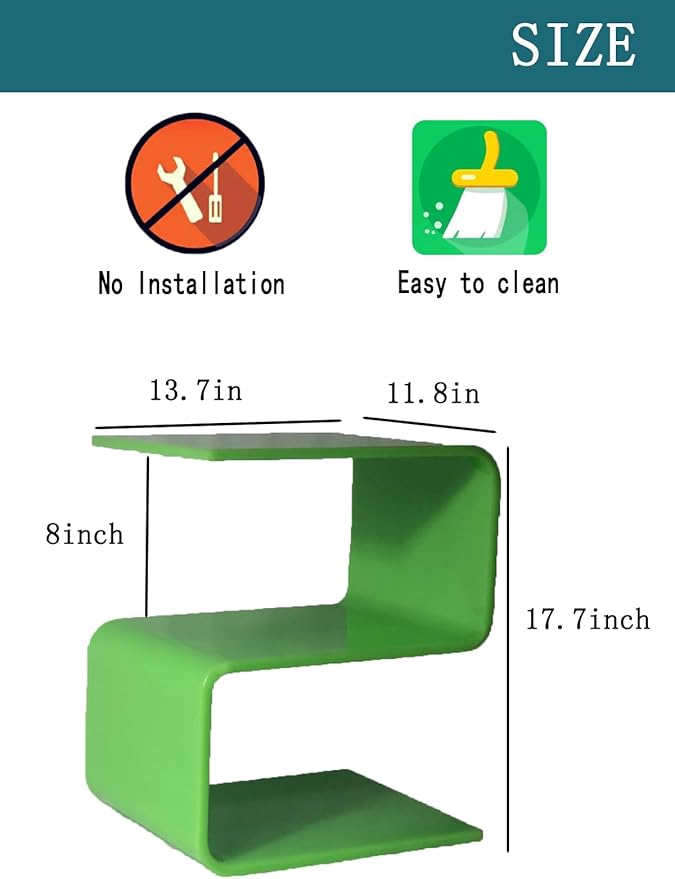 Acrylic Side Table, 17.7" H S-Shaped end Table - Image 2