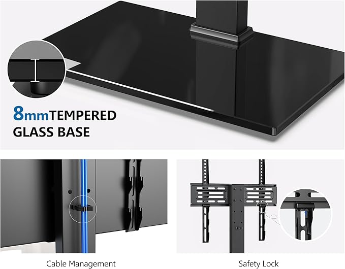 FITUEYES Universal TV Stand, Swivel TV Table Stands - Image 6