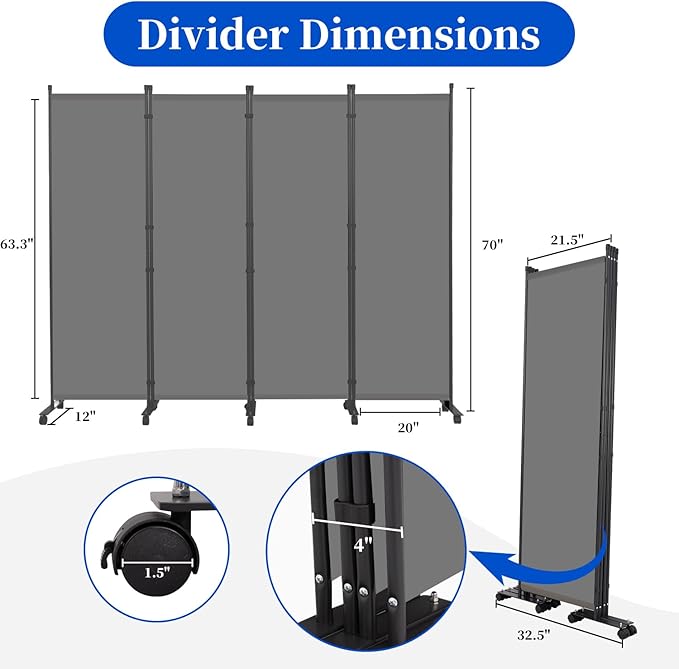Room Divider 6FT Room Partition - Image 4