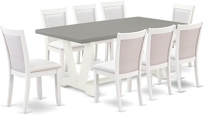East West Furniture V097MZ001-9 9 Piece Modern Dining Table Set Includes a by EastWestFurniture