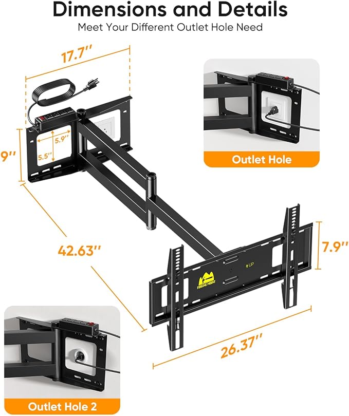 FORGING MOUNT 42 inch Long Arm TV Wall Mount - Image 5