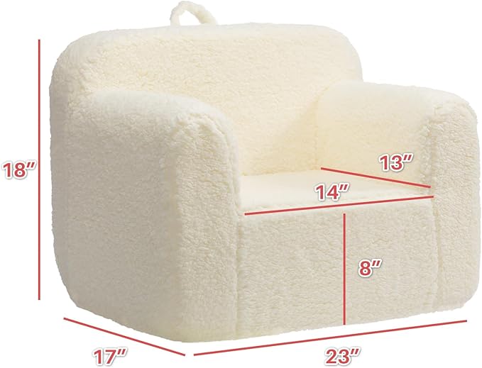 ALIMORDEN Kids Ultra-Soft Snuggle Foam Filled Chair, Toddler Cuddly Sherpa - Image 3