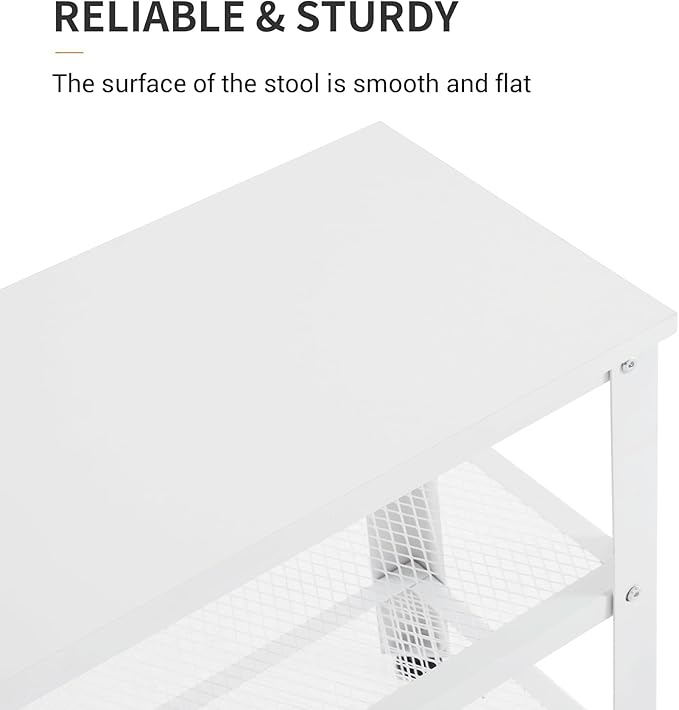 Apicizon White Shoe Rack, 35.5 Inches 3-Tier Shoe Rack - Image 6