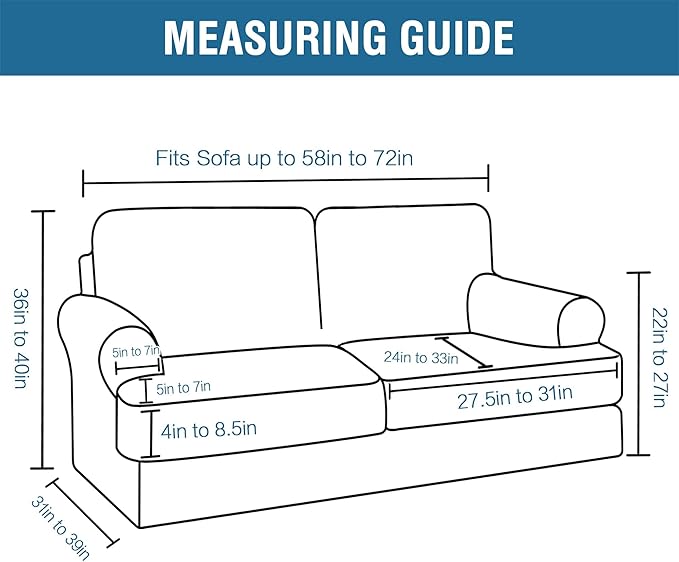 H.VERSAILTEX Sofa Cover 3 Piece T Cushion Loveseat Slipcovers Thick Velvet - Image 2