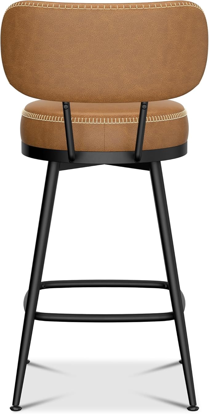 Counter Height Bar Stools, Faux Leather Kitchen Counter Stools - Image 7