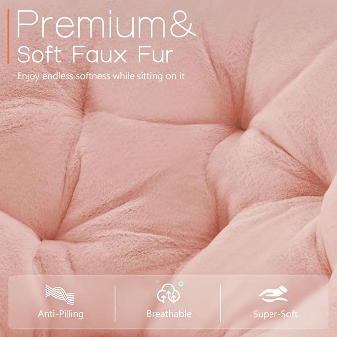 Comfortable Cozy Faux Fur Disc Chair Foldable Feature - Image 4