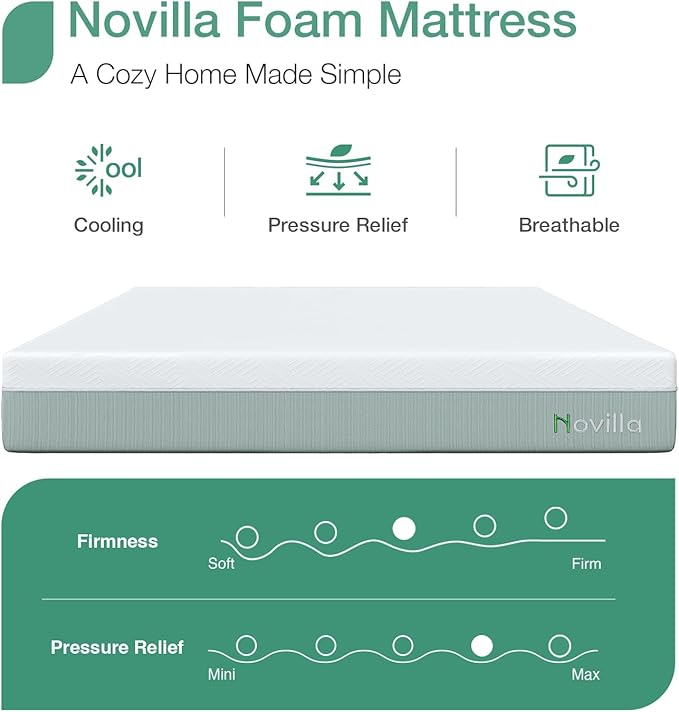 Novilla Full Mattress, 10 Inch Gel Memory Foam Mattress - Image 7
