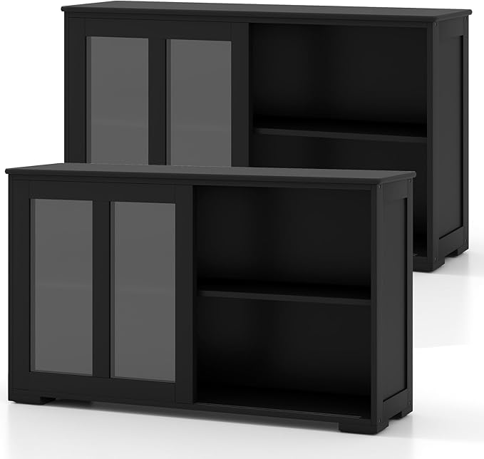 Costzon Sideboard Buffet Cabinet of 2, Wooden Kitchen Storage Cabinet by Costzon