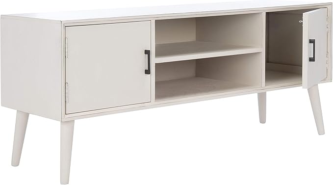 SAFAVIEH Sorrel TV Stand for up to 55" Flatscreen – Distressed White, 2 Doors - Image 6