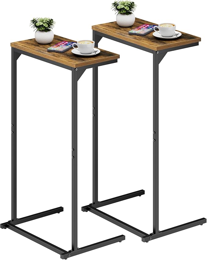 TUTOTAK C Shaped End Table, Tv Tray, Small Side Table, 28.7 inch Tall Couch by WelcometotheTUTOTAKHome