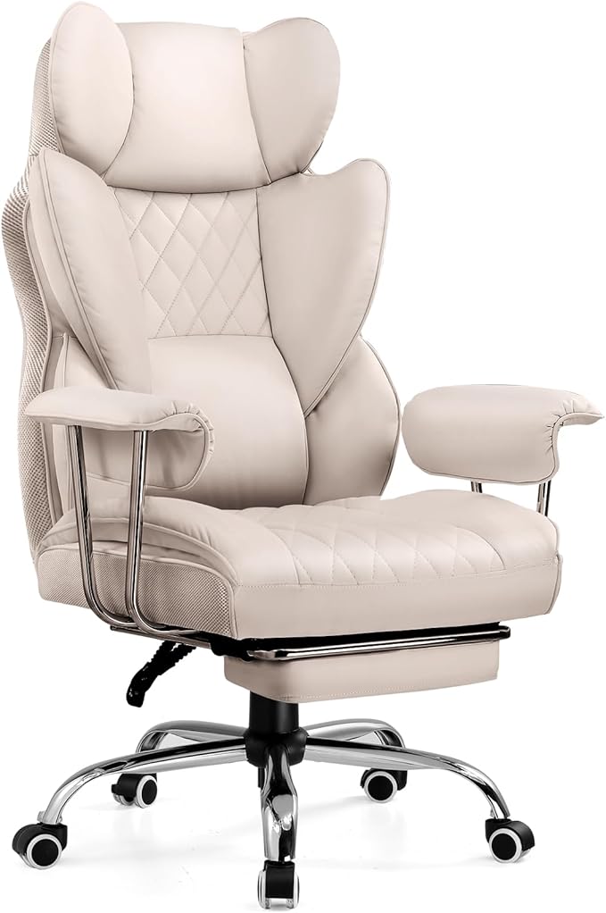COMHOMA Big and Tall Office Chair, High Back Leather Gaming Chair by ComHoma
