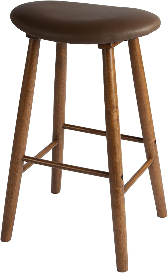 Nora 30" Upholstered Bar Stool, Backless Saddle Seat by ARROWSTONE