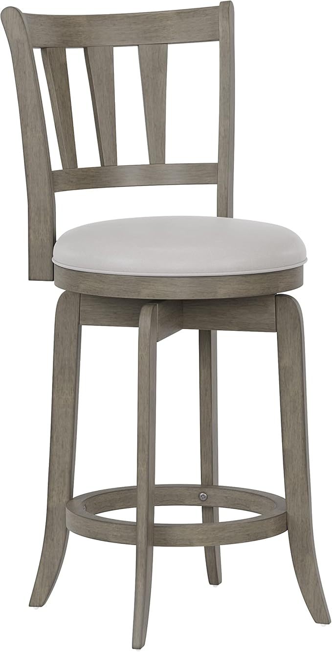 Hillsdale Presque Isle 26" Wood Swivel Counter Height Stool, Aged Gray by HillsdaleFurniture