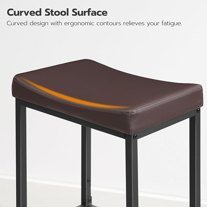 HOOBRO Bar Chairs, 24.8 Inches, 2.4" Thick Upholstery, - Image 7