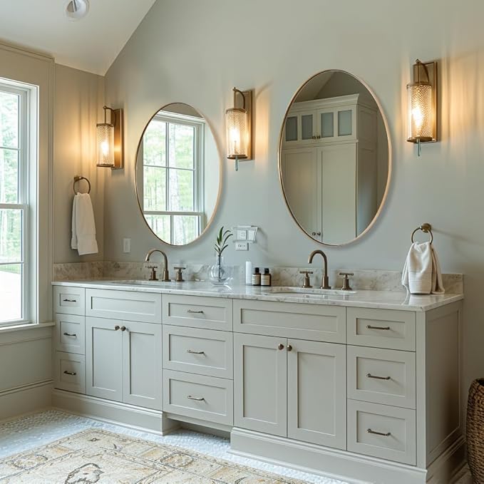 ANDY STAR Gold Oval Mirrors for Bathroom, 20x28 Inch Brushed Gold Stainless - Image 3