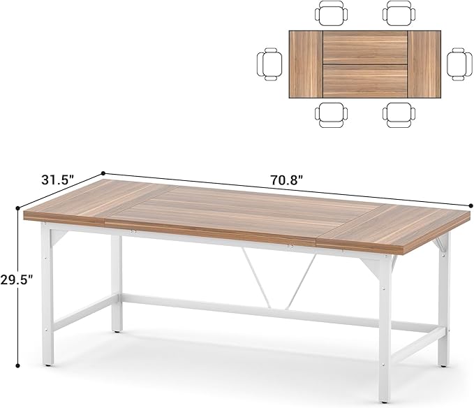 Unikito 70.8 Inch Extra Long Computer Desks, Heavy Duty Large Office Executive - Image 2