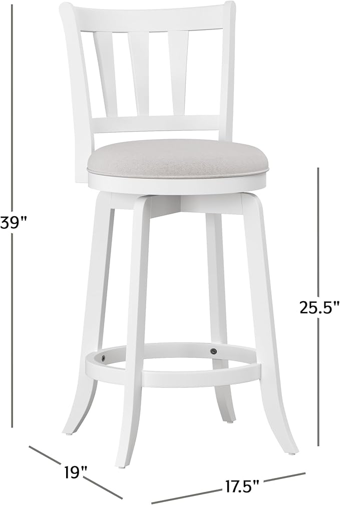 HILLSDALE Presque ISLE Wood Counter Height Swivel Stool White - Image 3