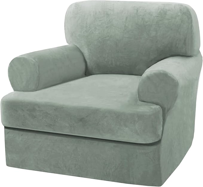 H.VERSAILTEX Sofa Cover 2 Piece T Cushion Armchair Slipcovers Thick Velvet by HVERSAILTEX