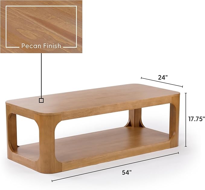 Plank+Beam Forma Coffee Table, 54 Inch Modern Coffee Table - Image 2