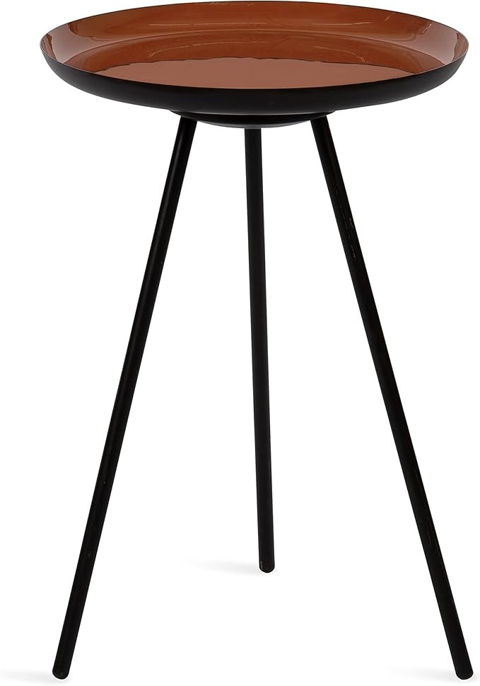 Kate and Laurel Laranya Modern Side Table; 15 x 15 x 23; Dark Clay Red and by KateandLaurel